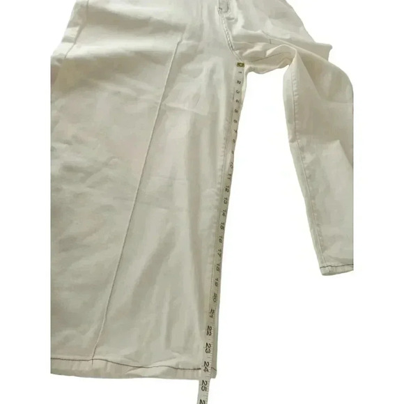 Suzanne Betro Womens Jeans Cream Contrast Stitch High Rise Wide Crop Denim 20 - Picture 8 of 14